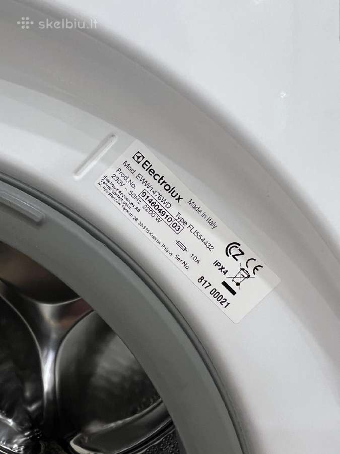 Atiduodame Electrolux skalb. mašina su džiovinimu - nuotraukos Nr. 2