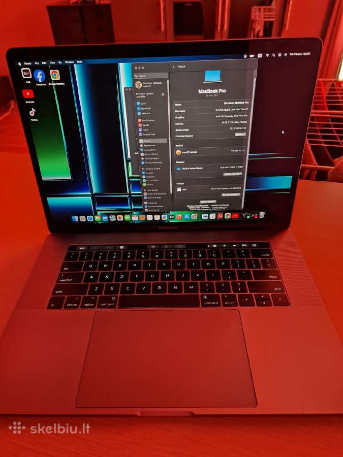 MacBook Pro 15, 2017, 16gb RAM, 500gb SSD - nuotraukos Nr. 4