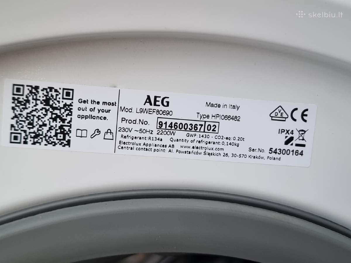 Nauja Aeg L9wef80690 su džiovinumu+ garantija - nuotraukos Nr. 18