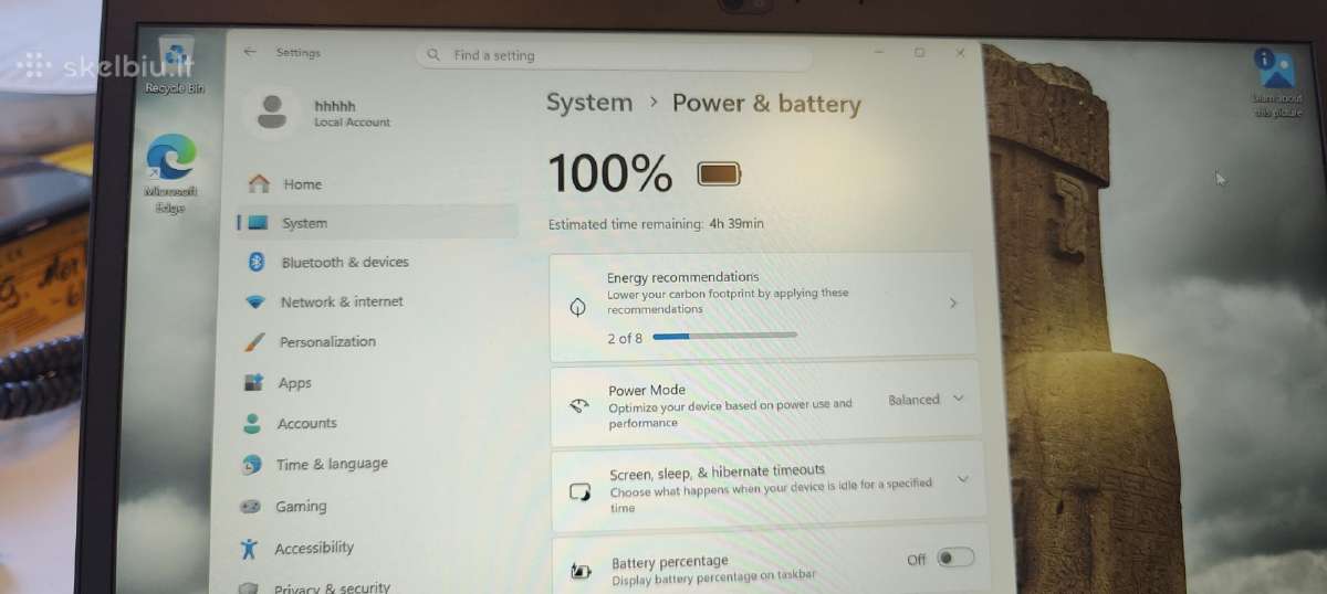 Lenovo T14 gen2 ryzen 5pro,16 GB/256 SSD - nuotraukos Nr. 7