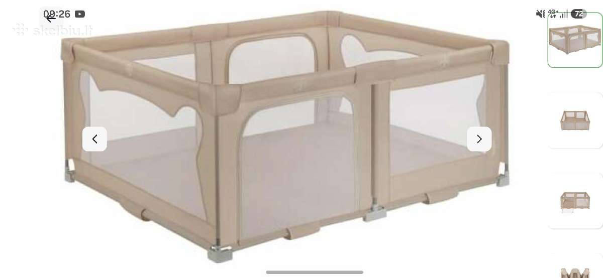 Maniežas Lionelo Florence Easy Fold 185 x 151 cm - nuotraukos Nr. 5