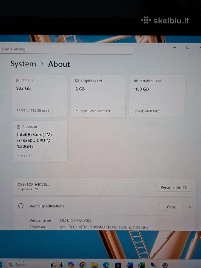 Dell Inspiron 15 7573 - nuotraukos Nr. 3
