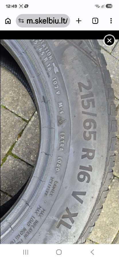 Dvi visasezoninės 215/65 R16 Continental - nuotraukos Nr. 4