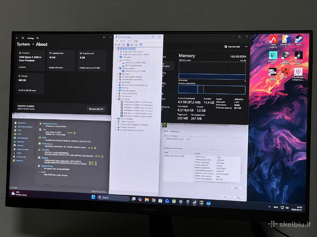 Parduodamas Gaming stac. su Gtx 1660, Ryzen 5. - nuotraukos Nr. 4