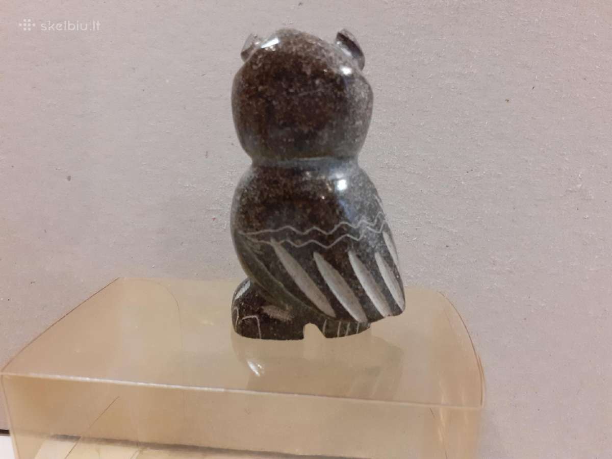 Akmeninė pelėdėlė, rankų darbo, H-7cm. - nuotraukos Nr. 3