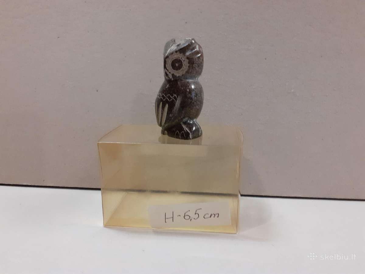 Akmeninė pelėdėlė, rankų darbo, H-7cm. - nuotraukos Nr. 5