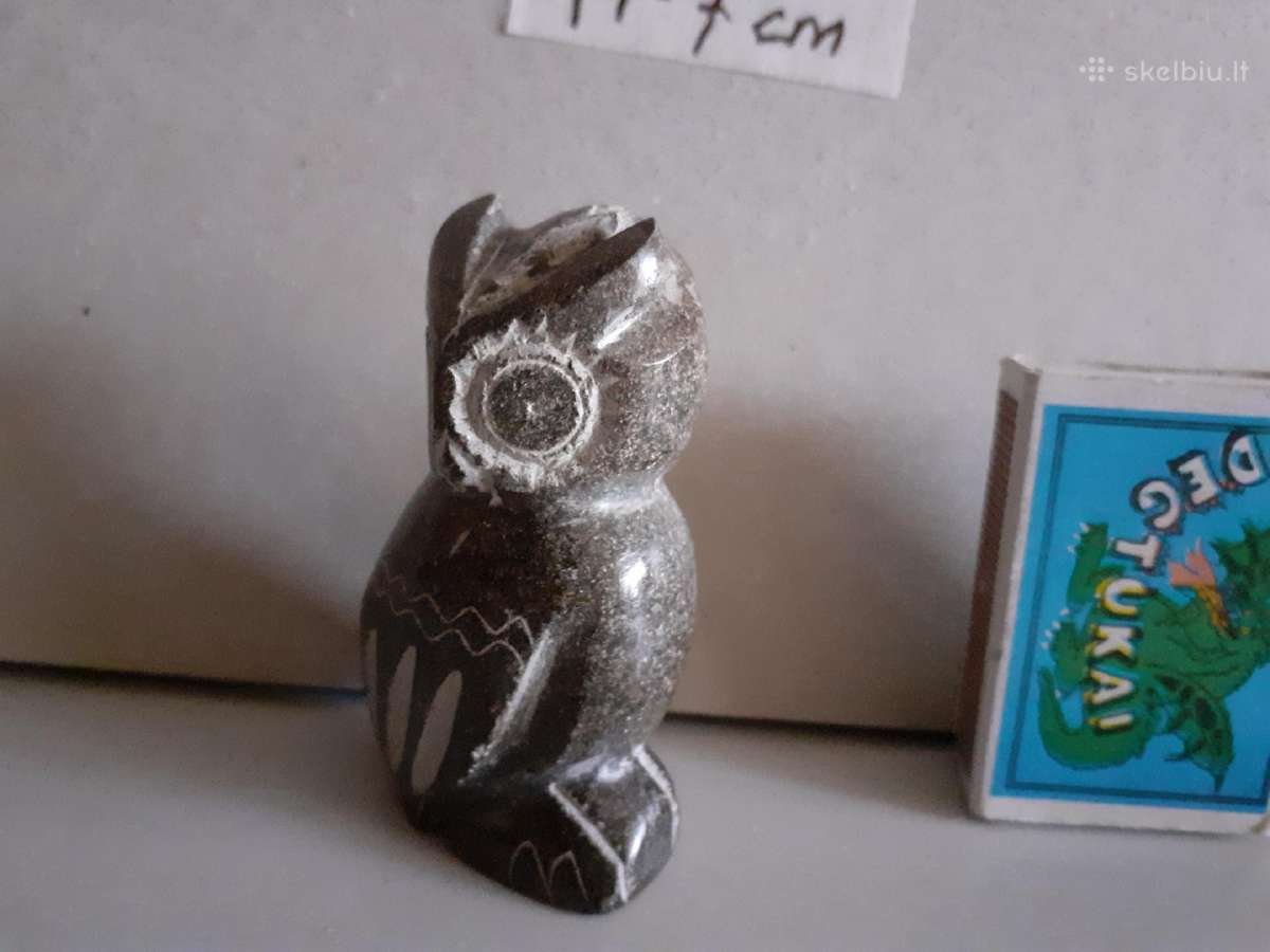 Akmeninė pelėdėlė, rankų darbo, H-7cm. - nuotraukos Nr. 4