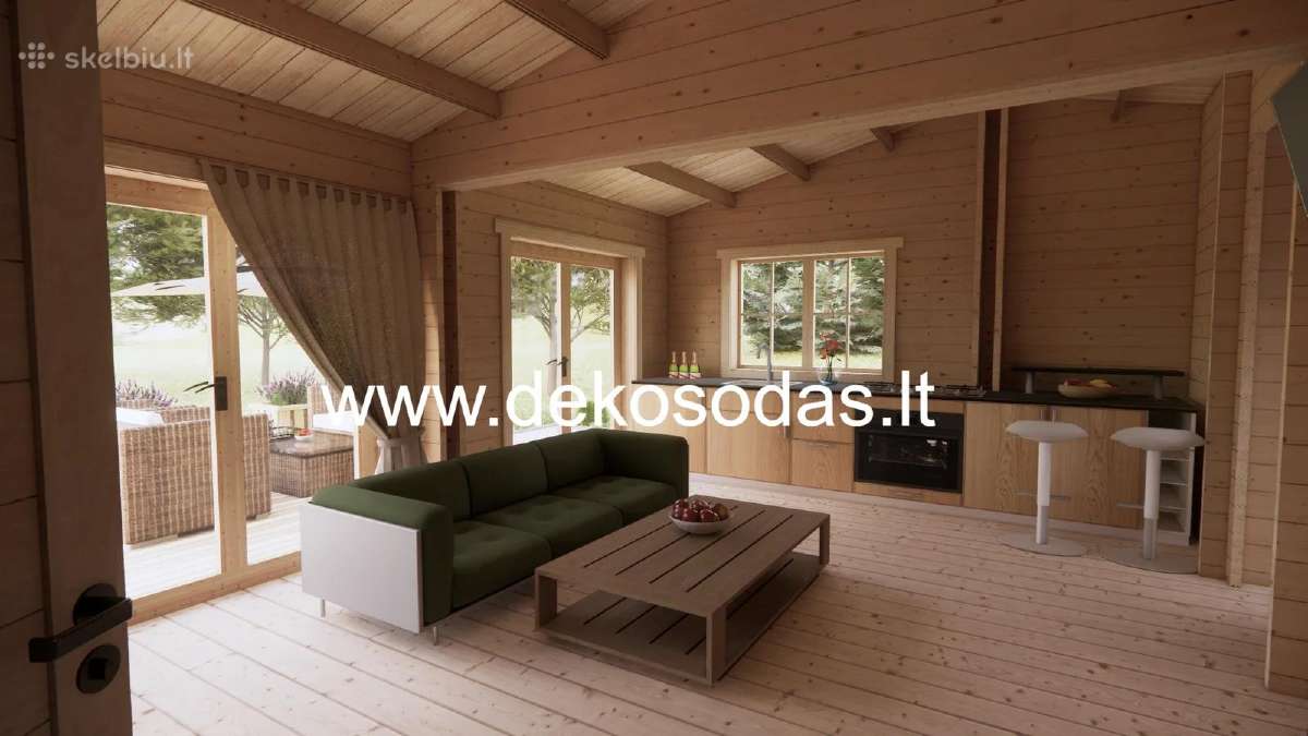 Medinis sodo namelis „šilas“ 10x5,95 m, 44 mm - nuotraukos Nr. 5