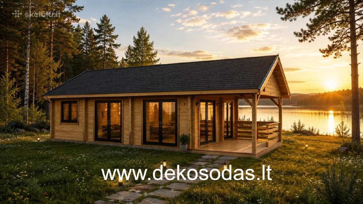 Medinis sodo namelis „gintaras“ 11,7x5,95 m, 44 mm - nuotraukos Nr. 5