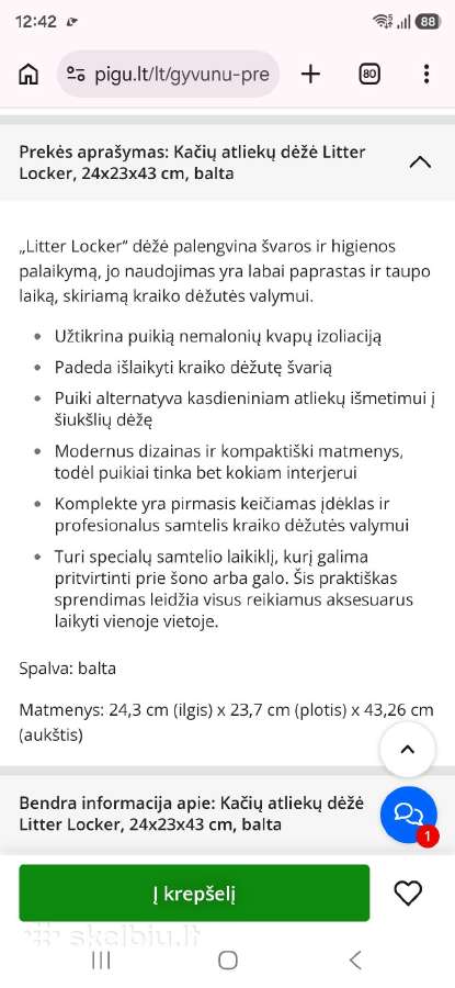 Kačių atliekų dėžė „Litter Locker“ - nuotraukos Nr. 3