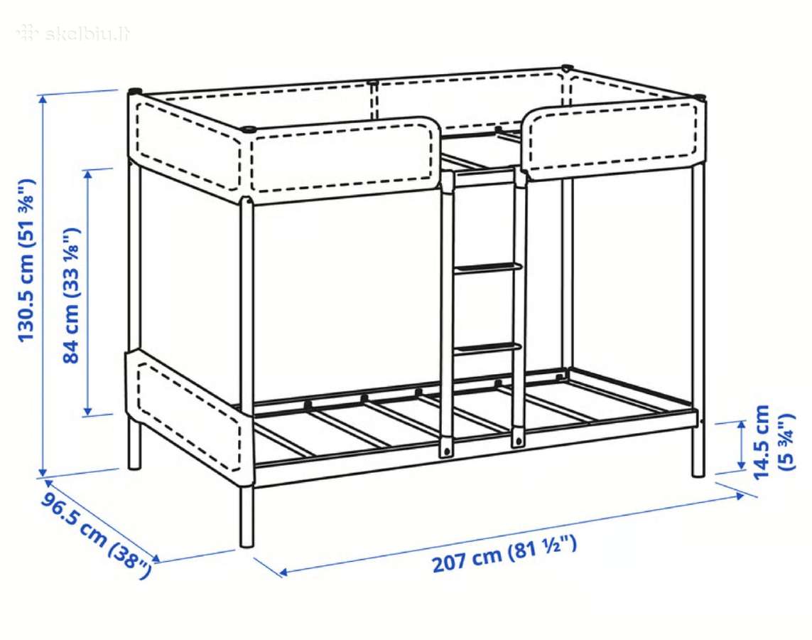 Ikea Tuffing Dviaukštė Lova - nuotraukos Nr. 3