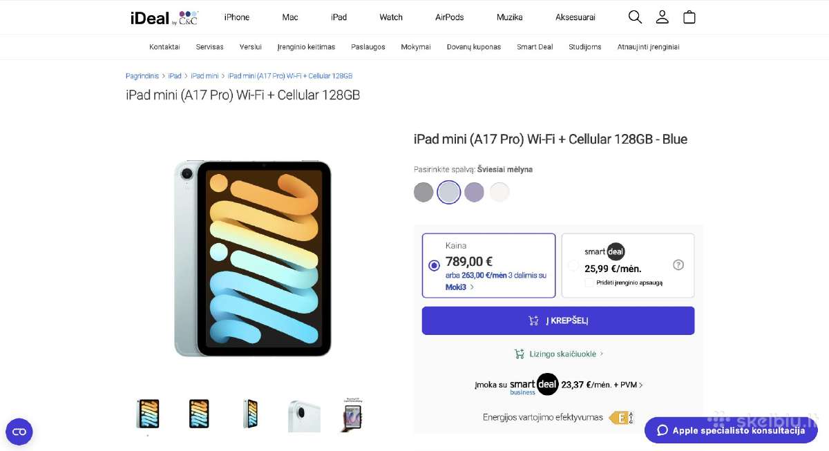 Naujas iPad Mini 7 A17 Pro Cellular Garantija - nuotraukos Nr. 6