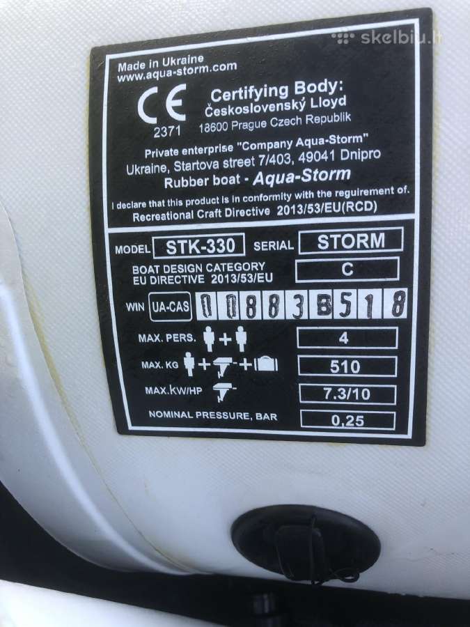Parduodama Aqua Storm Stk 330 pripučiama valtis - nuotraukos Nr. 6