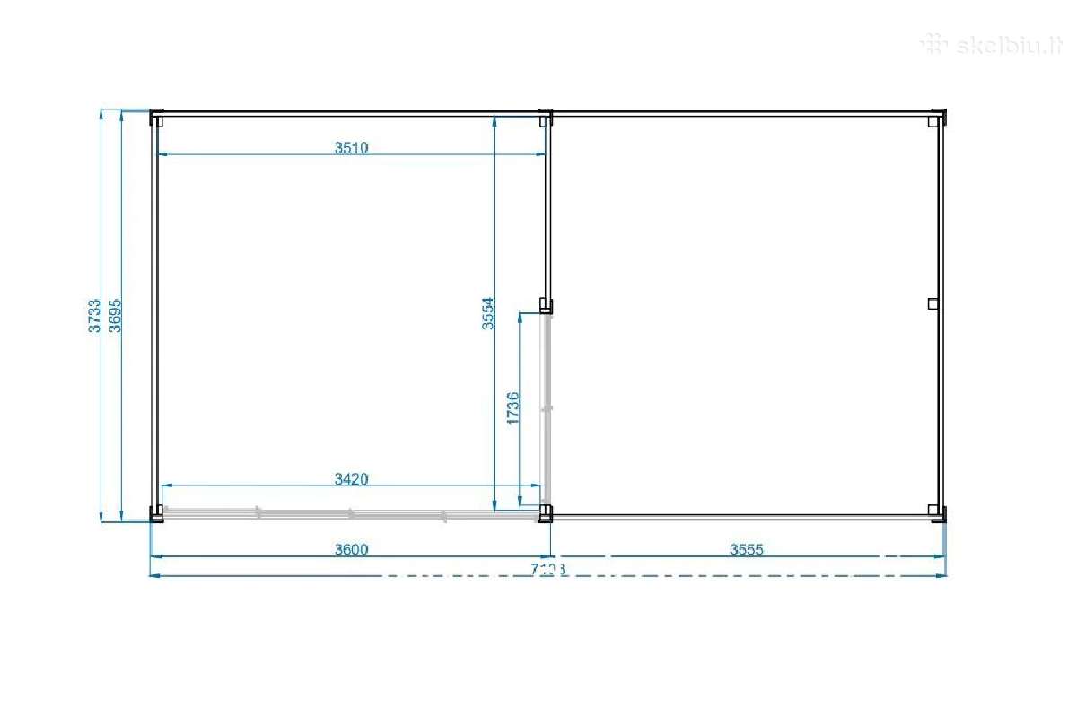 Medinis sodo namelis Gazero 7,20x3,70 m, 45 mm - nuotraukos Nr. 4