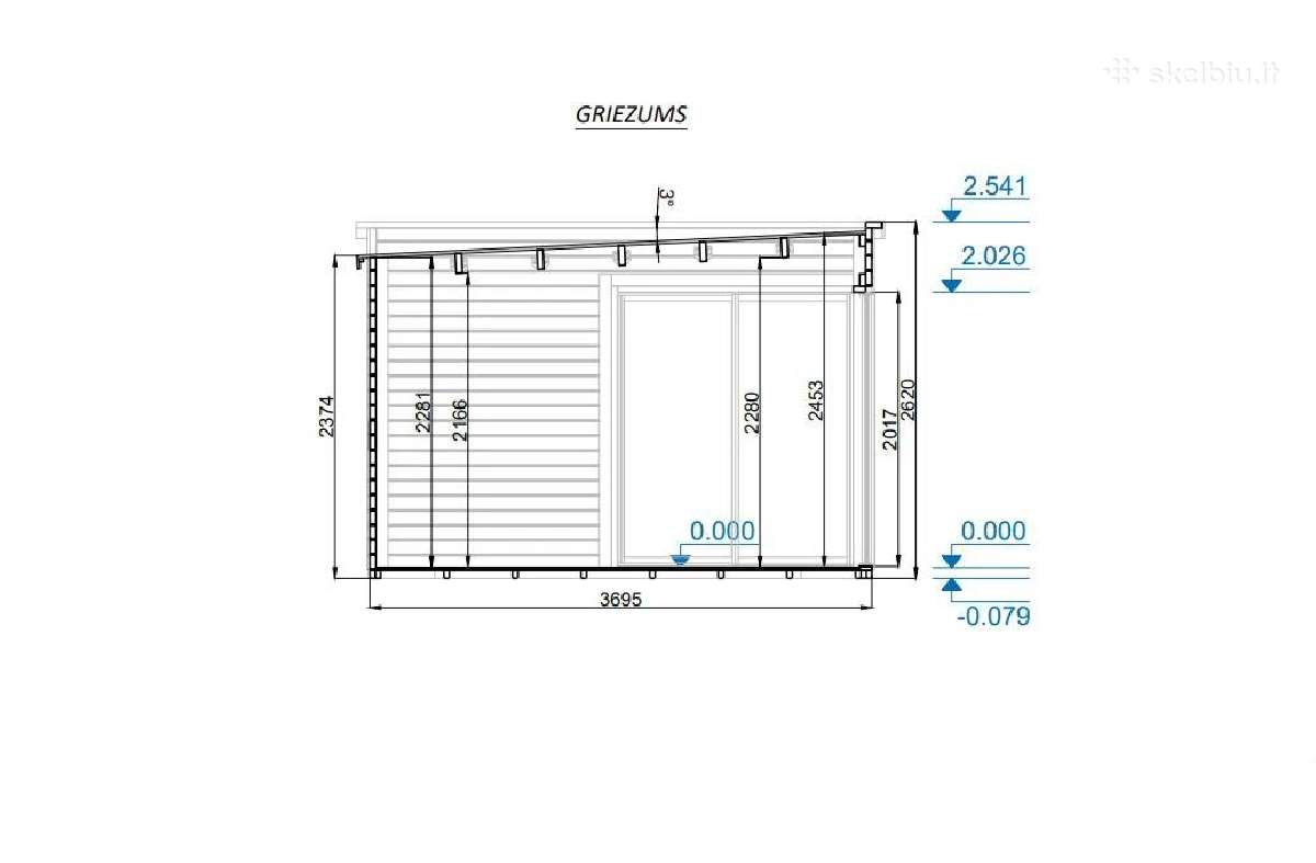 Medinis sodo namelis Gazero 7,20x3,70 m, 45 mm - nuotraukos Nr. 5