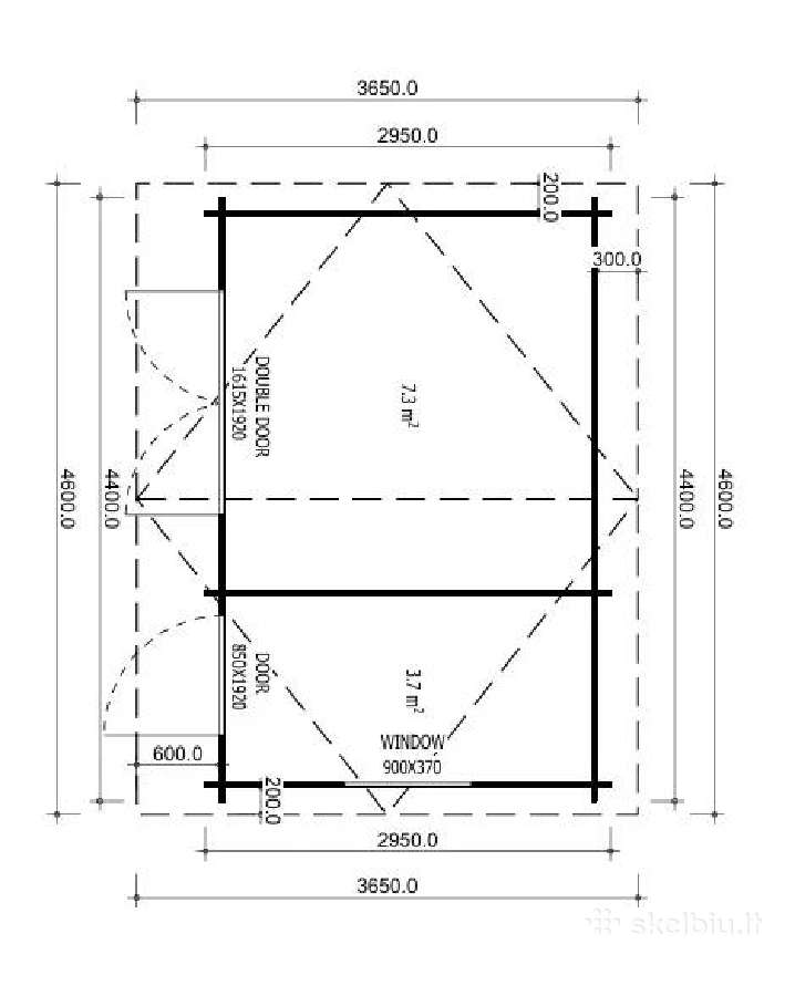 Medinis sodo namelis „corne“ 4,4x2,95 m, 44 mm - nuotraukos Nr. 4