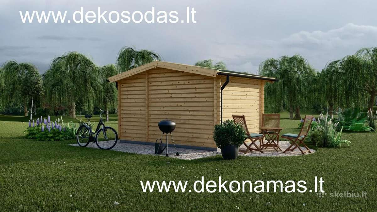 Medinis sodo namelis „corne“ 4,4x2,95 m, 44 mm - nuotraukos Nr. 5
