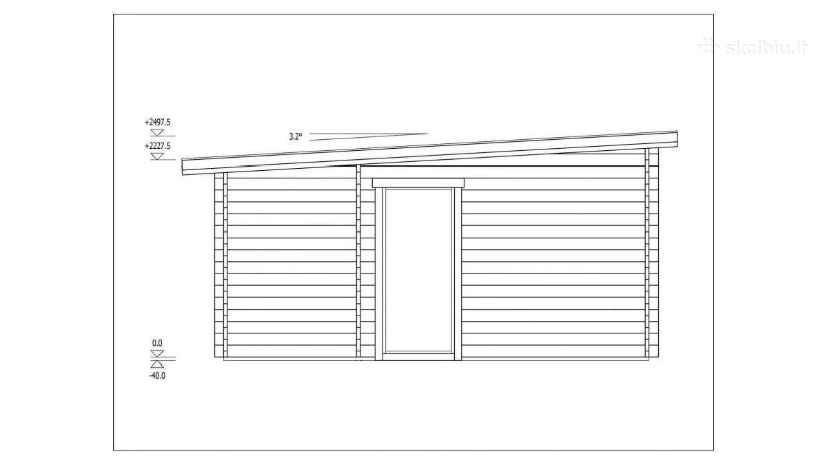 Medinis sodo namelis 5x5 m su terasa, 44mm - nuotraukos Nr. 3