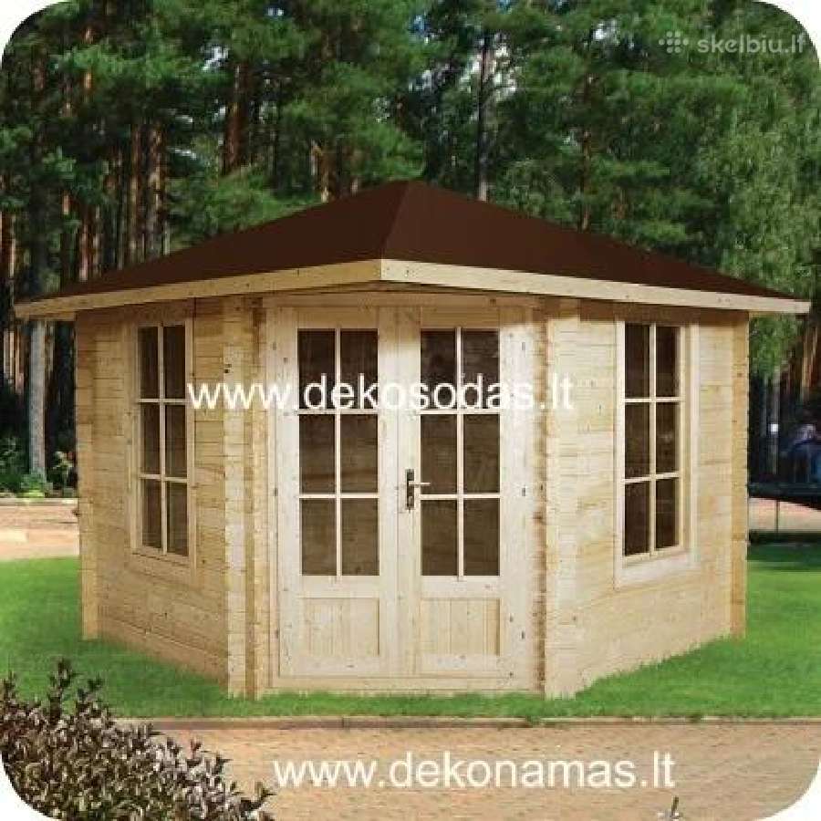 Kampinis medinis sodo namelis 2,98x2,98 m, 40 mm - nuotraukos Nr. 3