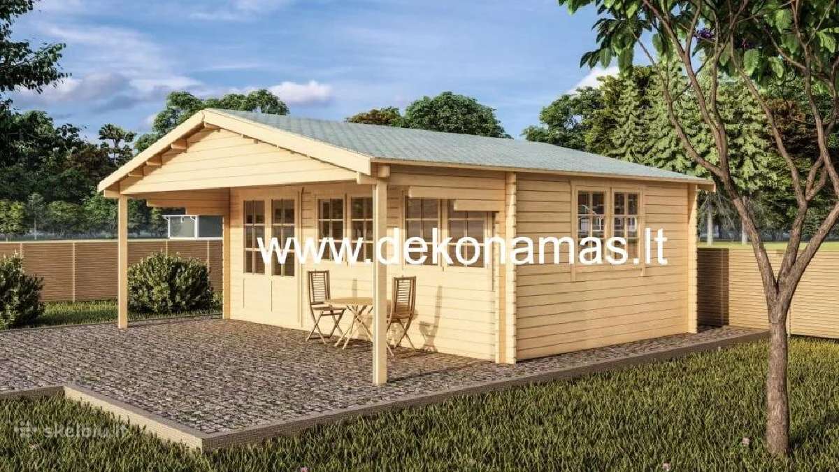 Medinis sodo namas „tauras“ 5,95x4 m, 44 mm - nuotraukos Nr. 3