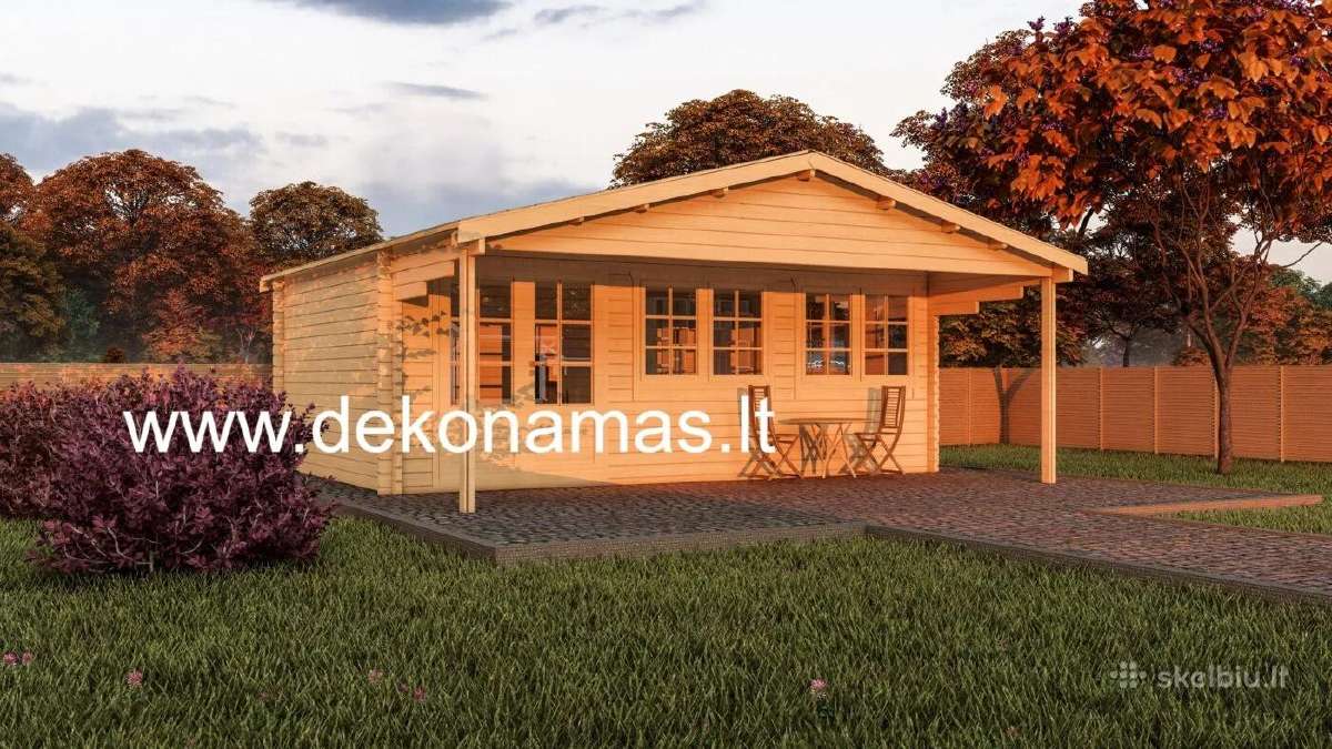 Medinis sodo namas „tauras“ 5,95x4 m, 44 mm - nuotraukos Nr. 5