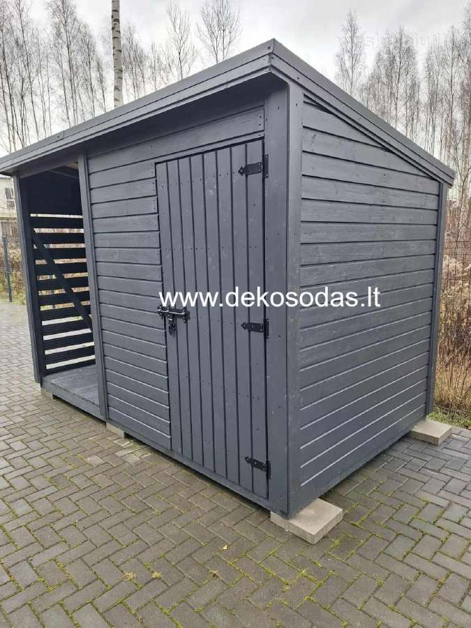 Medinė malkinė-sandėliukas 3,5x2 m - nuotraukos Nr. 4