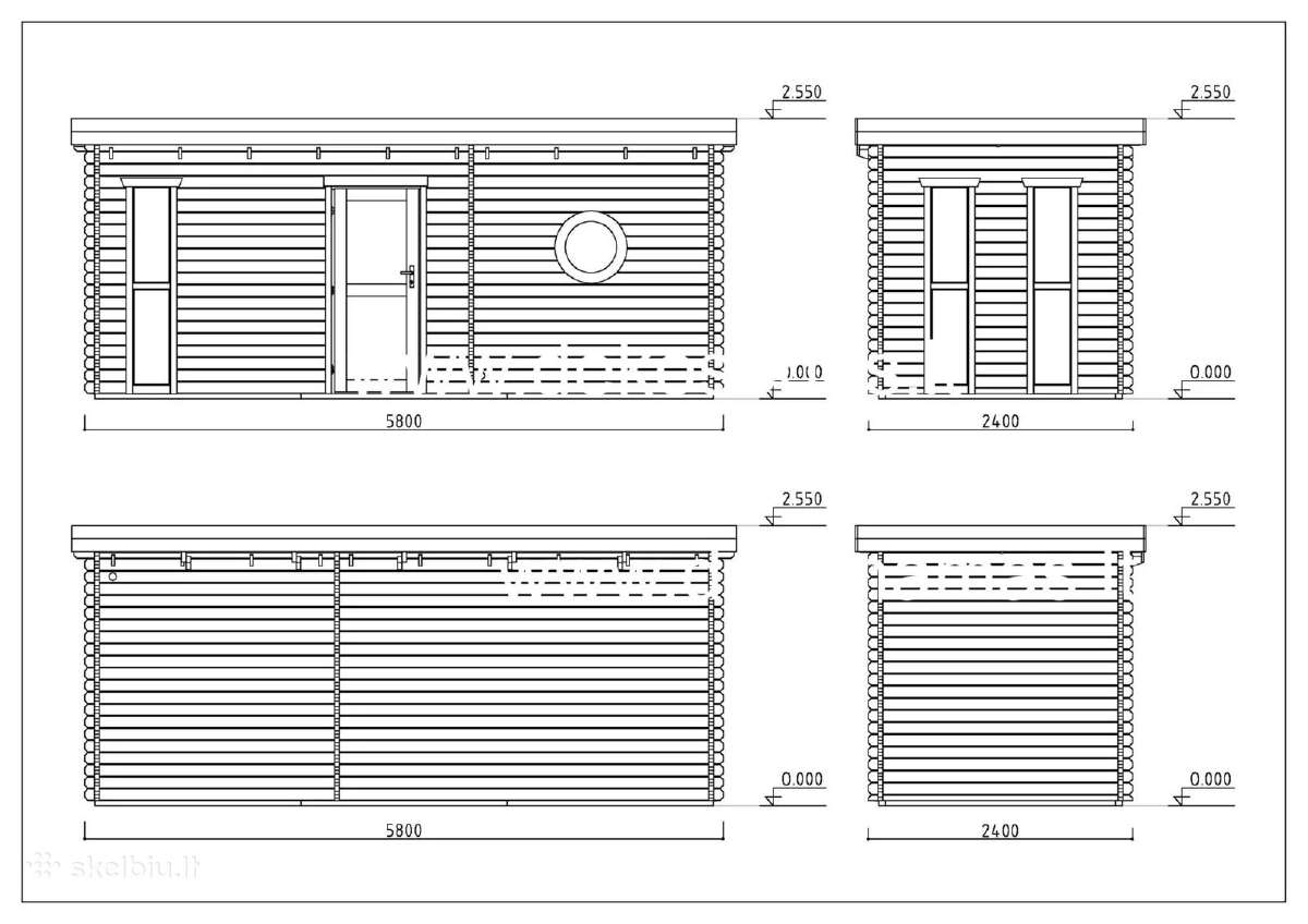 Medinė pirtis „Baltic Heat“ 5,80x2,40 m, 45 mm - nuotraukos Nr. 3