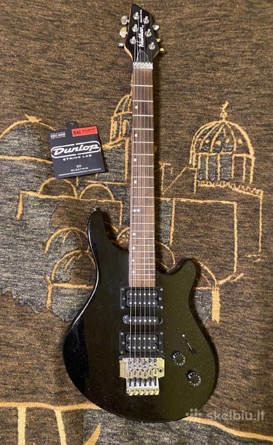 Juoda elektrinė gitara su Floyd Rose tremolo - nuotraukos Nr. 5