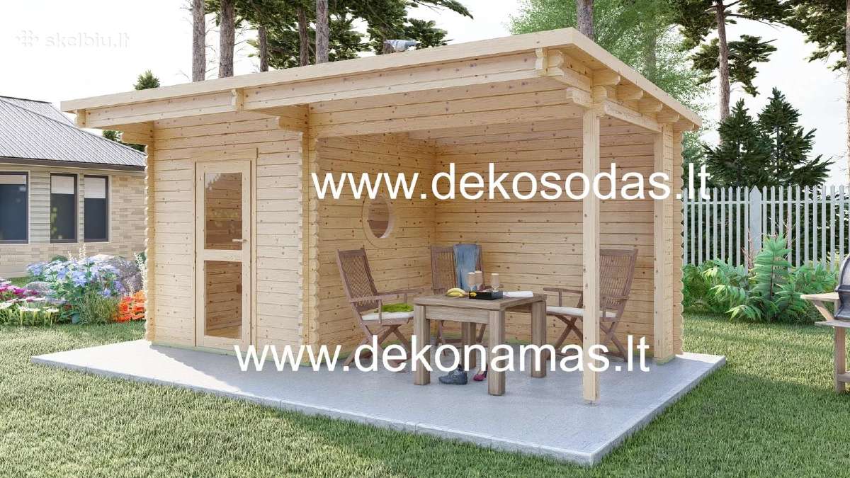 Medinė pirtis „Nordic Haven“ 5,10x3,60 m, 45 mm - nuotraukos Nr. 4