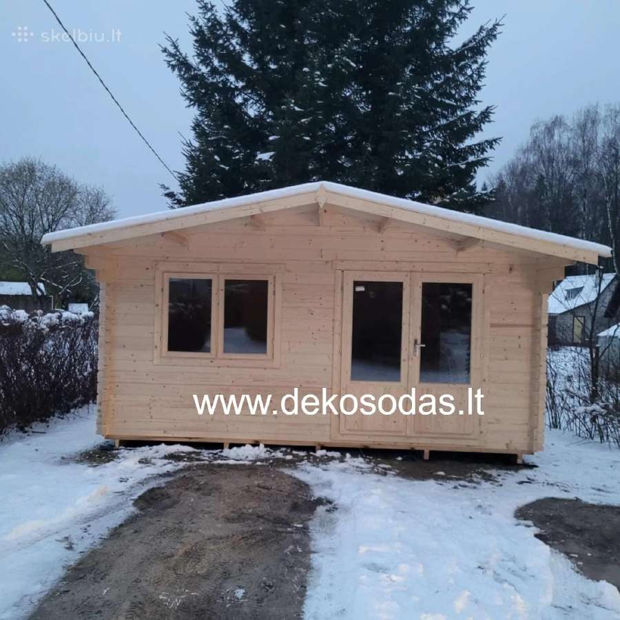 Medinis sodo namelis „magdė“ 5x4 m, 44 mm - nuotraukos Nr. 3