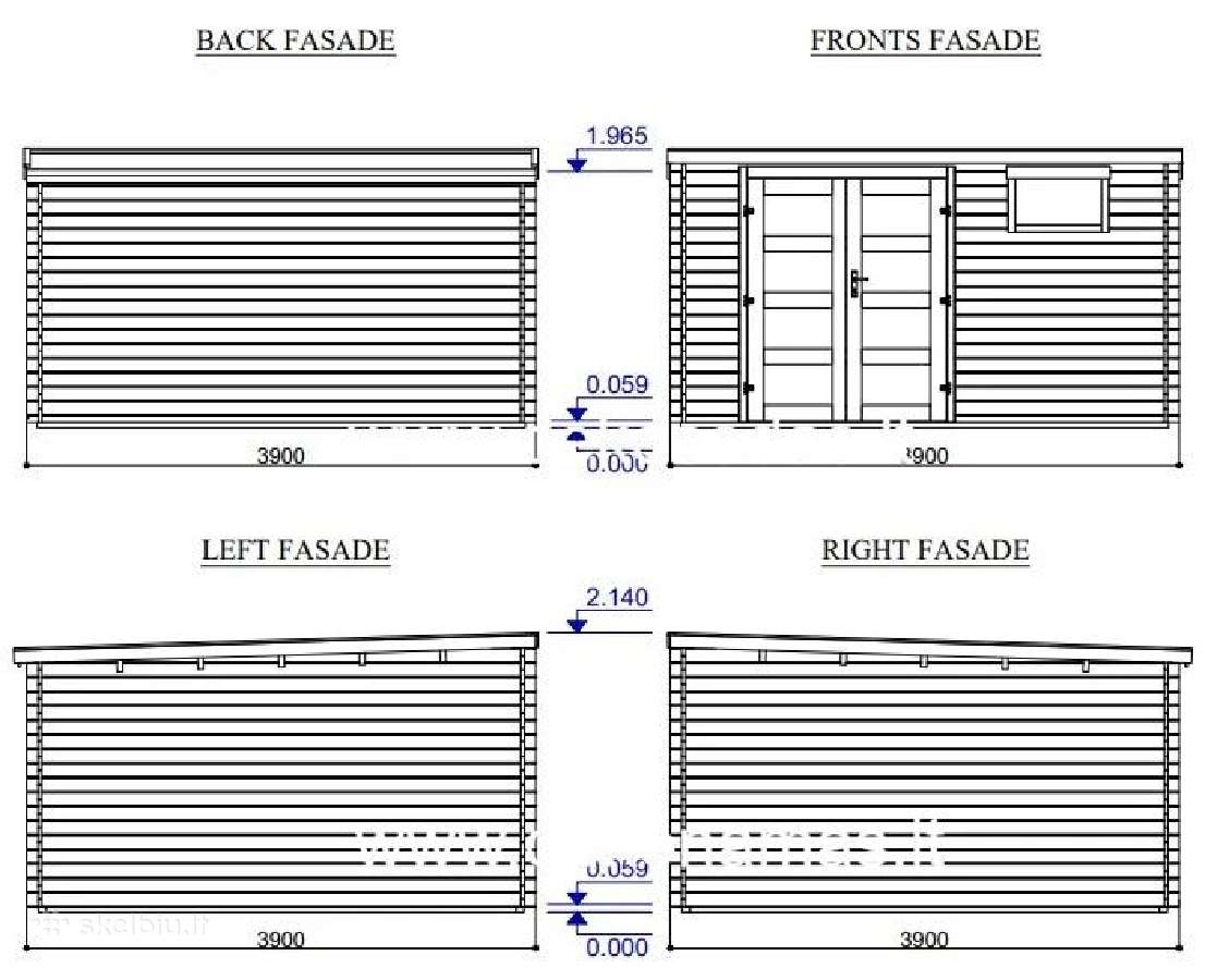 Medinis sodo namelis„urbanflatplus“3,90x3,90 m28mm - nuotraukos Nr. 3