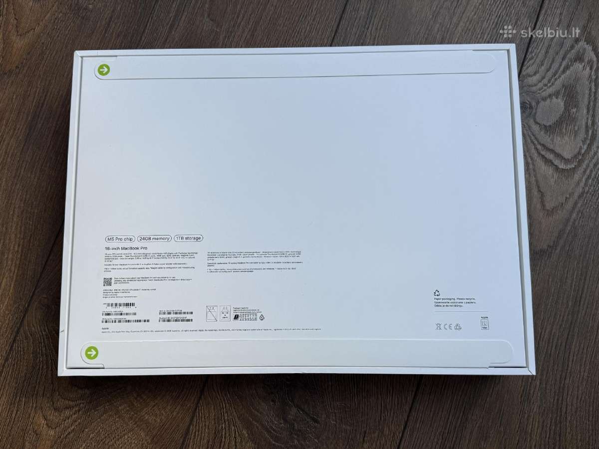 MacBook Pro 16 M5 Pro 24gb/1tb Naujas - nuotraukos Nr. 2
