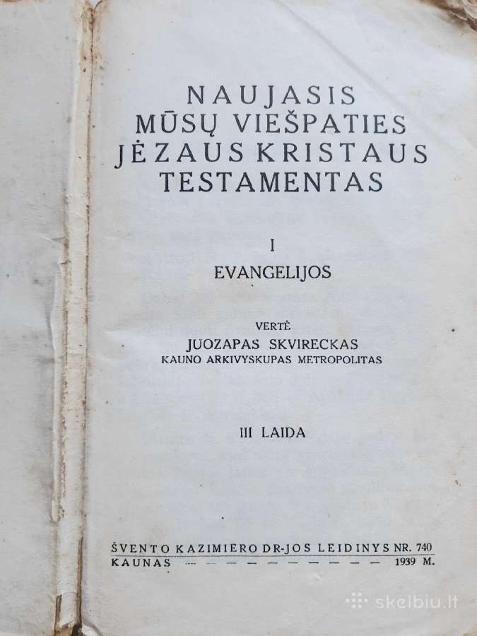 Naujasis Testamentas 1939m. - nuotraukos Nr. 2
