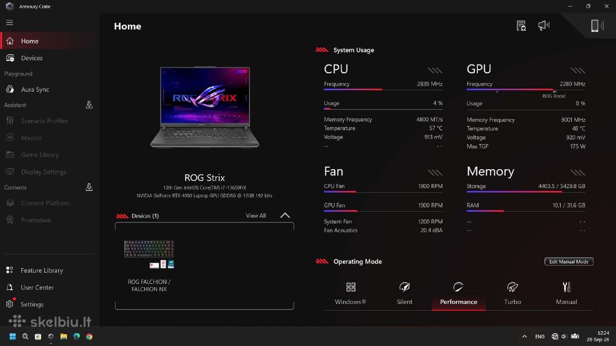 Asus Rog G16 G614jz, i7 13gen, rtx 4080 - nuotraukos Nr. 5