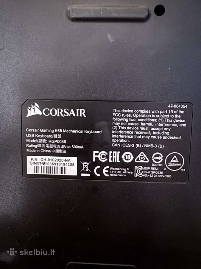 Corsair k68 klaviatura - nuotraukos Nr. 2