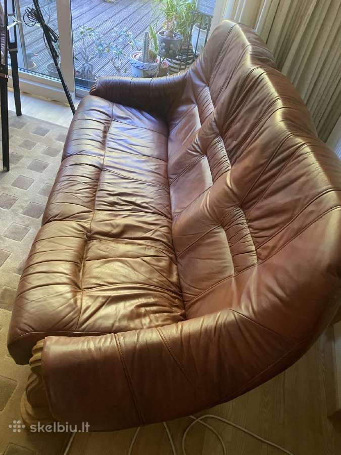 Vyšnios medžio odiniai foteliai ir sofa - nuotraukos Nr. 3