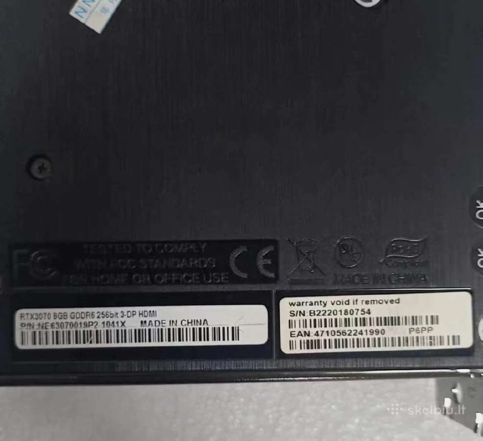 Geforce Nvidia Rtx 3070 8gb Gddr6 - nuotraukos Nr. 6