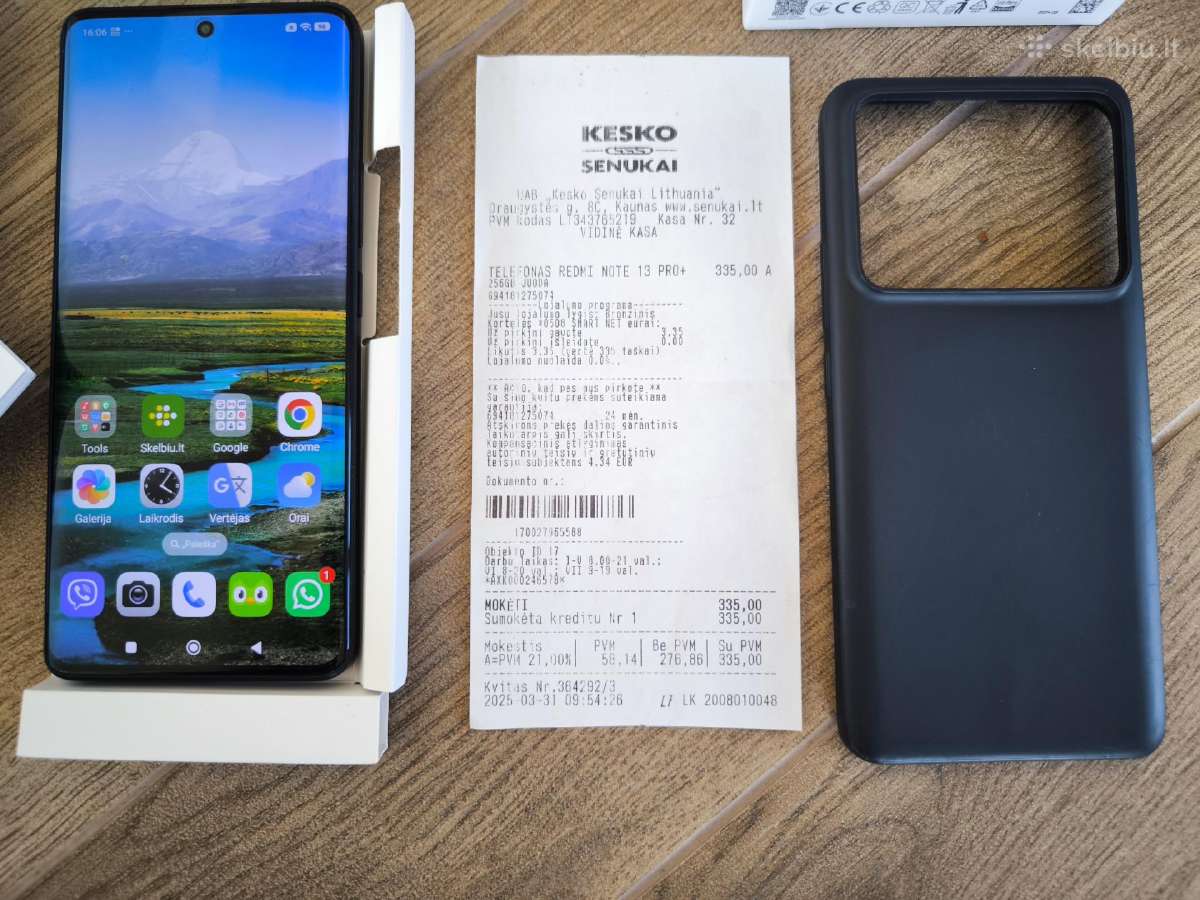 Xiaomi Redmi Note 13 Pro Plus 5G 256gb Garantija. - nuotraukos Nr. 2