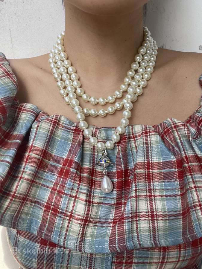 Vivienne Westwood Three Row Pearl Drop Choker - nuotraukos Nr. 3