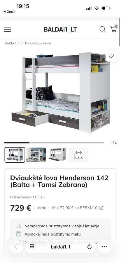 Vaikiska dviaukste lova - nuotraukos Nr. 3