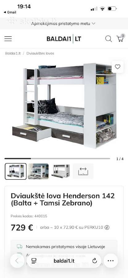 Vaikiska dviaukste lova - nuotraukos Nr. 6
