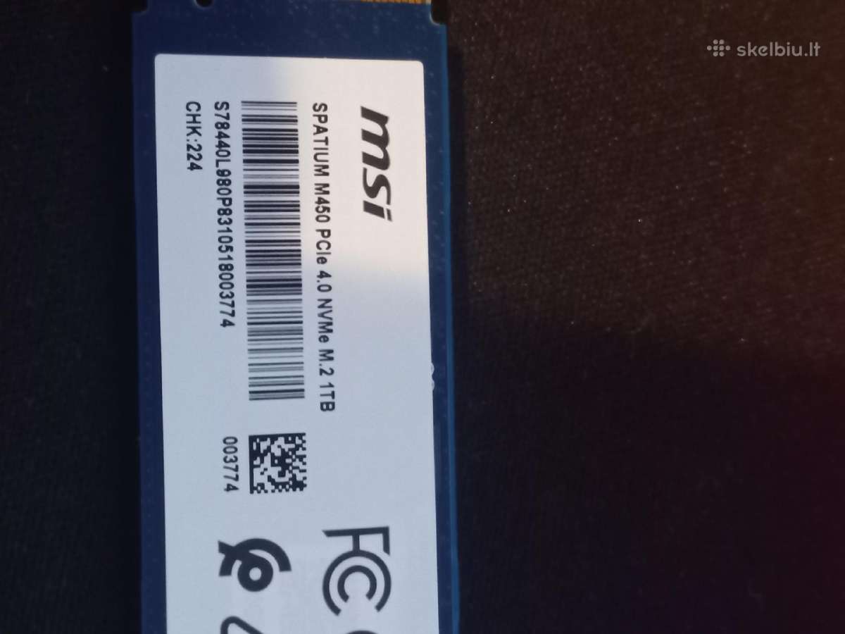 Msi Spatium M450 Pcie 4.0 Nvme M.2 – 1 TB - nuotraukos Nr. 2