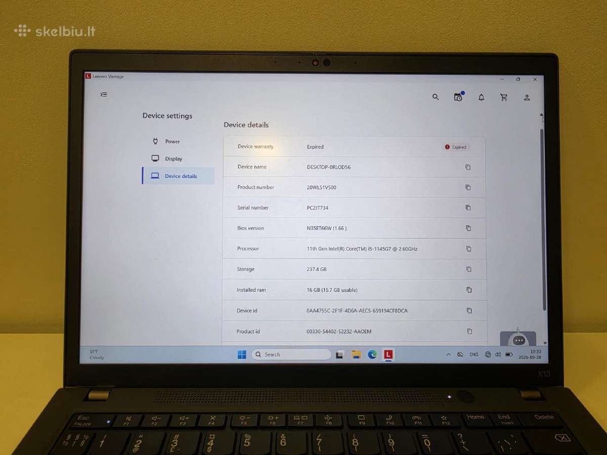 Lenovo Thinkpad X13 Gen 2 – i5-1145g7 / 16gb RAM / - nuotraukos Nr. 6
