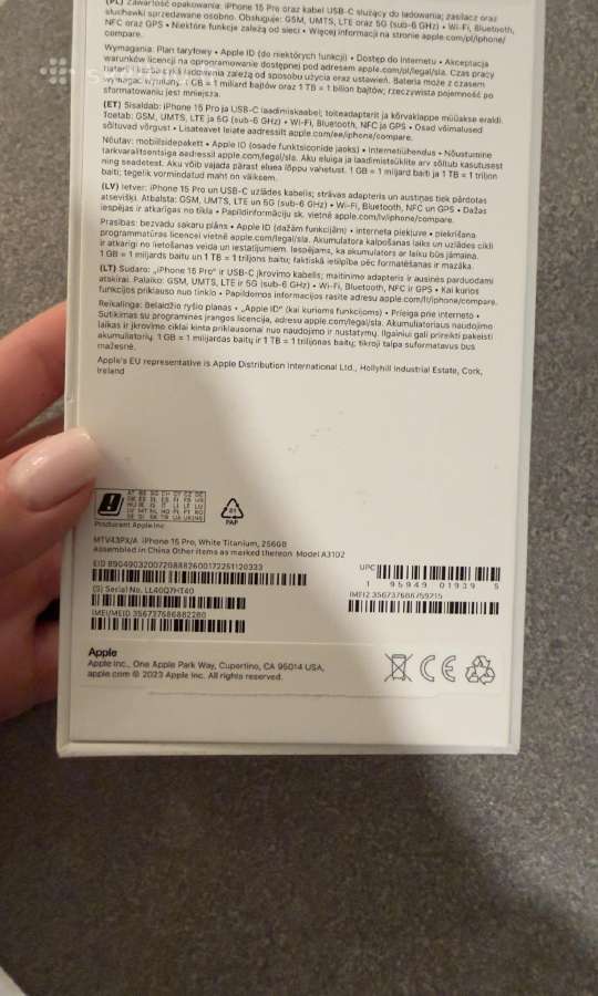 iPhone 15 Pro 256gb. - nuotraukos Nr. 7