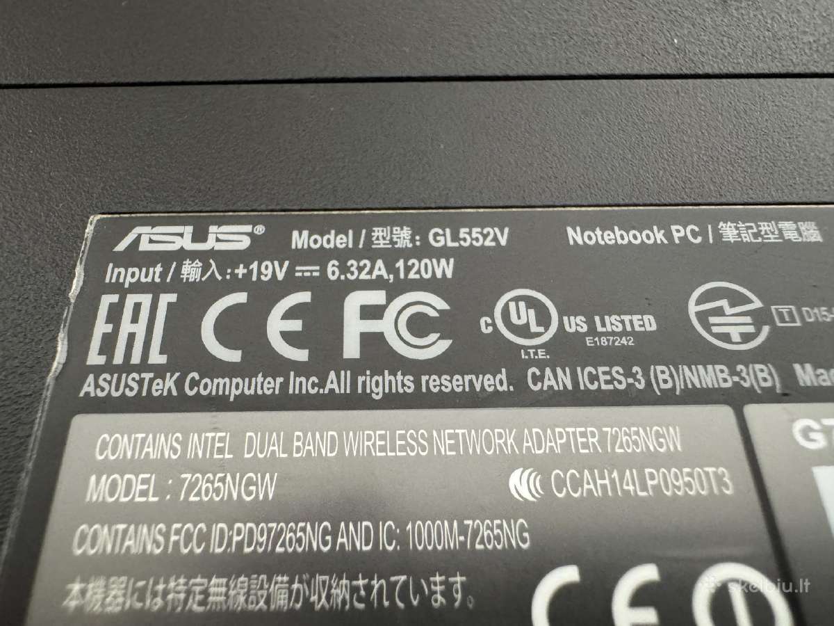 Asus Gl552 Gaming - nuotraukos Nr. 5