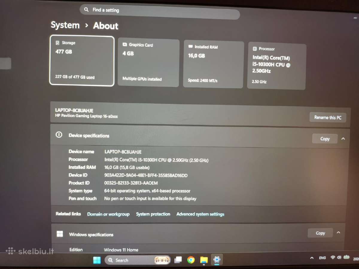Hp pavilion gaming - nuotraukos Nr. 3