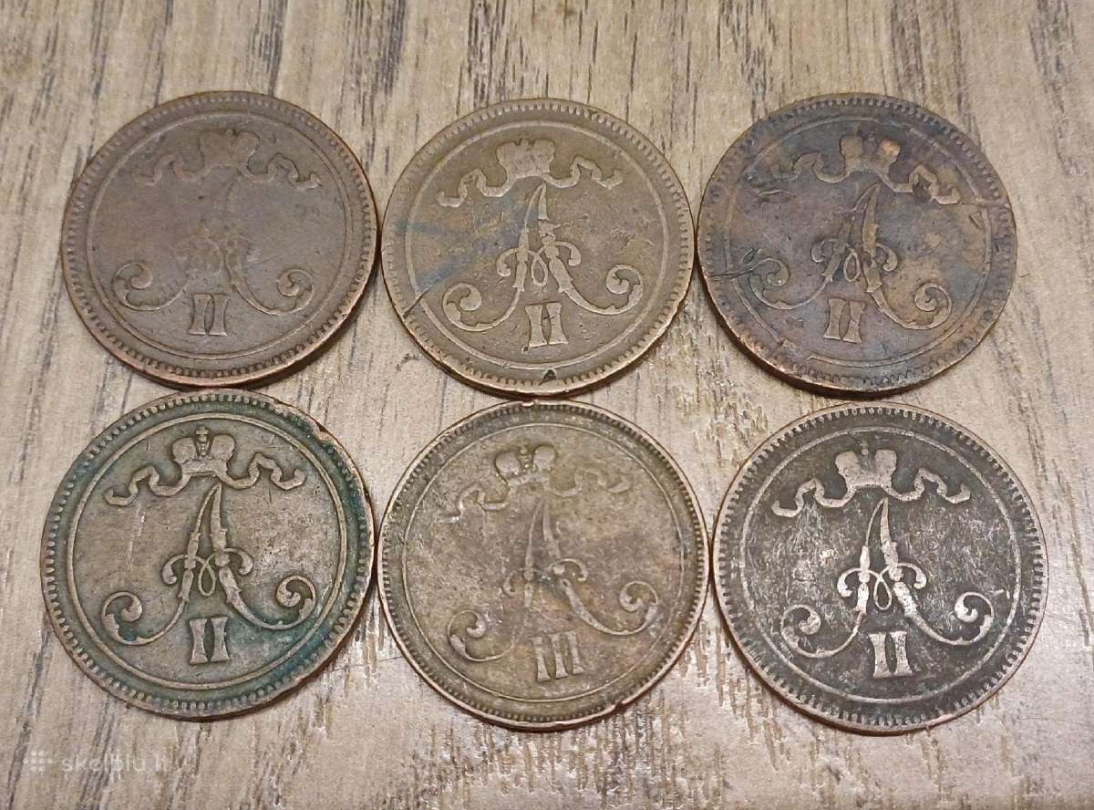 Suomija monetos iki 1917 m. 56 vnt - nuotraukos Nr. 3