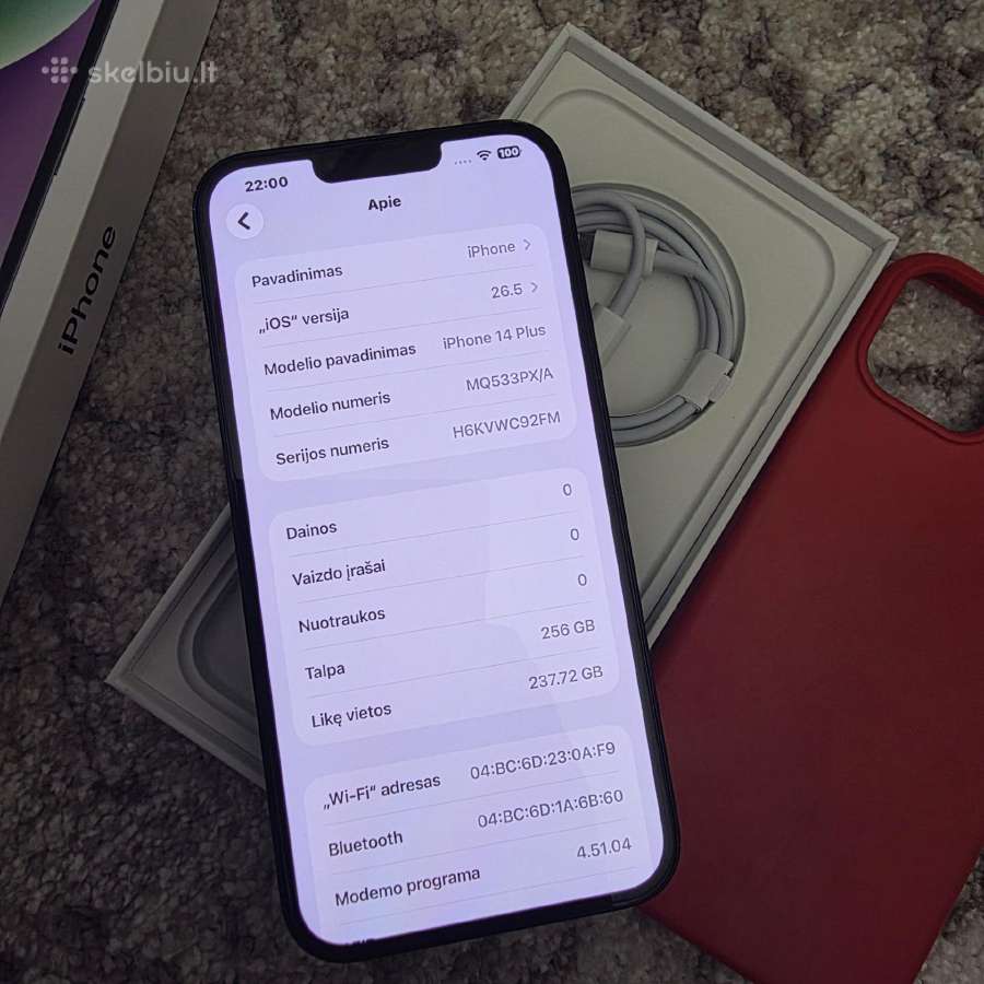 Parduodu iPhone 14 Plus 256gb - nuotraukos Nr. 4