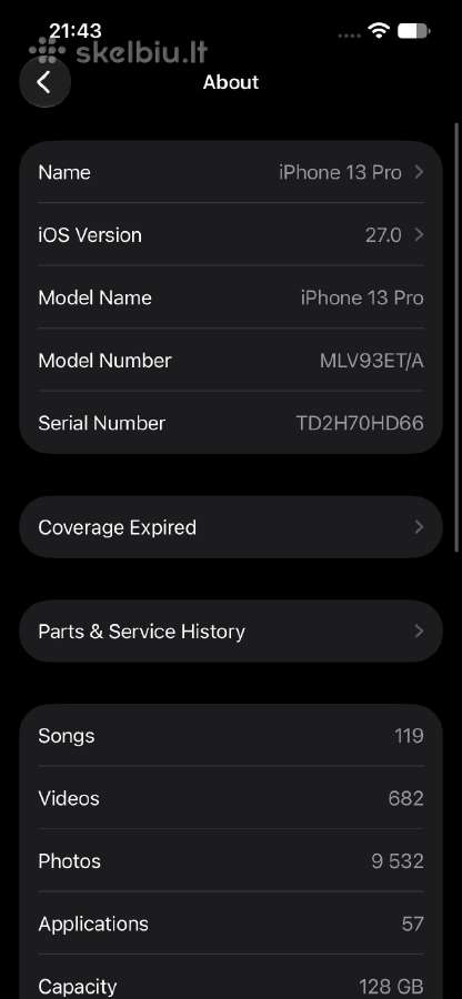 iPhone 13pro 128gb - nuotraukos Nr. 5