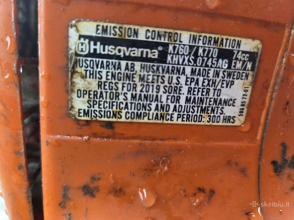 Husqvarna K770 benzininė betono/asfalto pjaustyklė - nuotraukos Nr. 8